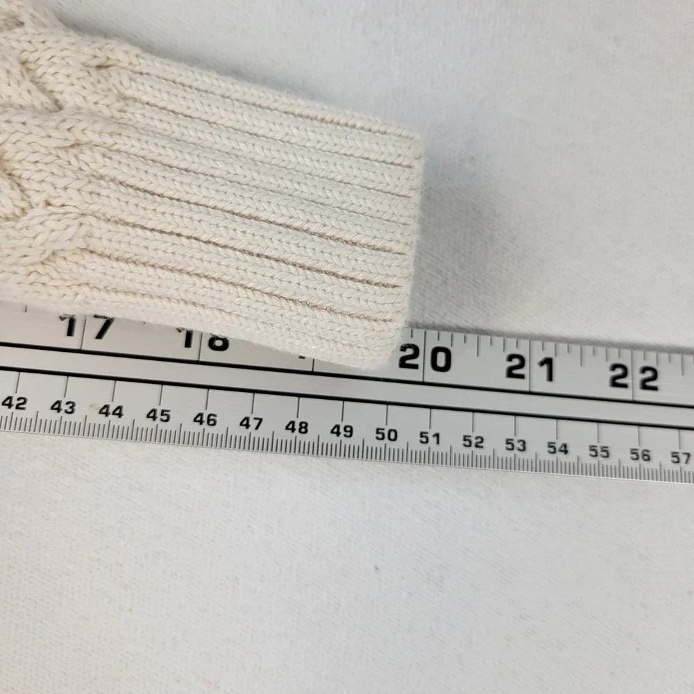 Banana Republic Sweater Mens L Ivory Honeycomb Cable Knit Supima Cotton Crewneck